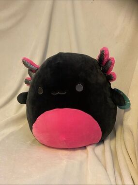 Squishmallows Black and Hot Pink Axolotl Plush
